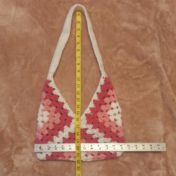 HANDMADE Crochet Granny Square Bag Pink Purple Green Blue - Picture 6 of 7